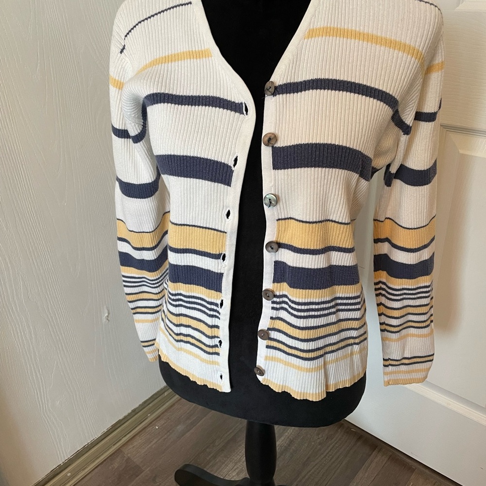 Marsh Landing Multicolor Striped Cardigan Size S